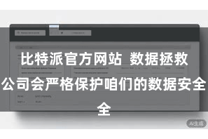 比特派官方网站  数据拯救公司会严格保护咱们的数据安全
