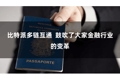比特派多链互通  鼓吹了大家金融行业的变革