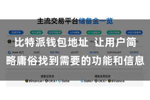 比特派钱包地址  让用户简略庸俗找到需要的功能和信息